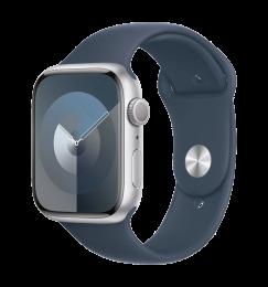 Apple Watch Series 9 41mm Silver Aluminum Case with Storm Blue Sport Band S/M (MR903) Б/В