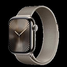 Apple Watch Series 10 46mm Natural Titanium Case with Natural Milanese Loop - M/L (MWYC3)