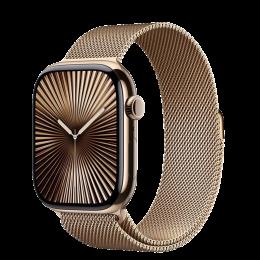 Apple Watch Series 10 46mm Gold Titanium Case with Gold Milanese Loop - M/L (MX003)