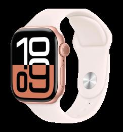 Apple Watch Series 10 46mm Rose Gold Aluminum Case with Light Blush Sport Band - M/L (MWWU3)