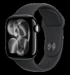 Apple Watch Series 11 GPS 42mm Jet Black Aluminium Case with Black Sport Band - M/L (MEQU4)