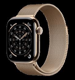 Apple Watch Series 11 GPS + Cellular 42mm Gold Titanium Case with Gold Milanese Loop (MF8Y4)