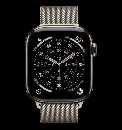 Apple Watch Series 11 GPS + Cellular 46mm Natural Titanium Case with Natural Milanese Loop - M/L (MFD04)