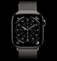 Apple Watch Series 11 GPS + Cellular 46mm Slate Titanium Case with Slate Milanese Loop - S/M (MFD34)
