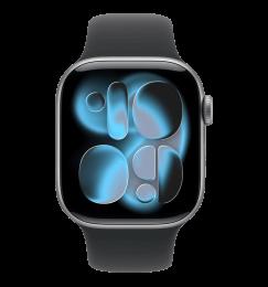 Apple Watch Series 11 GPS + Cellular 46mm Space Grey Aluminium Case with Black Sport Band - S/M (MFC94)