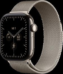 Apple Watch Series 12 Cellular 42mm Natural Titanium Case with Natural Milanese Loop (MJGH4)