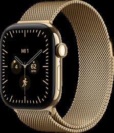 Apple Watch Series 12 Cellular 42mm Radiant Gold Titanium Case with Radiant Gold Milanese Loop (MJGL4)