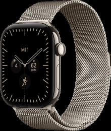 Apple Watch Series 12 Cellular 46mm Natural Titanium Case with Natural Milanese Loop M/L (MJGQ4)