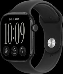 Apple Watch Series 12 Cellular 46mm Black Aluminum Case with Black Sport Band S/M (MJG84)