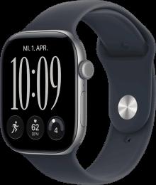 Apple Watch Series 12 Cellular 46mm Space Gray Aluminum Case with Navy Blue Sport Band M/L (MJG74)