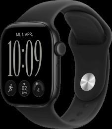 Apple Watch Series 12 GPS 42mm Black Aluminum Case with Black Sport Band S/M (MJEA4)