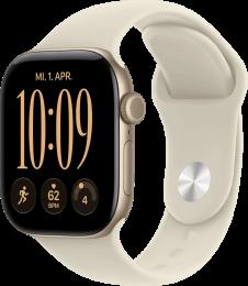 Apple Watch Series 12 GPS 42mm Light Gold Aluminum Case with Sand Sport Band S/M (MJED4)