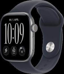 Apple Watch Series 12 GPS 42mm Space Gray Aluminum Case with Navy Blue Sport Band S/M (MJE74)