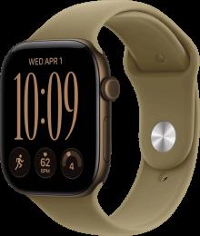 Apple Watch Series 12 GPS 46mm Dark Bronze Aluminum Case with Olive Sport Band S/M (MJEQ4)