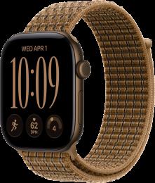 Apple Watch Series 12 GPS 46mm Dark Bronze Aluminum Case with Light Umber Plaid Sport Loop (MJFW4+MK894)