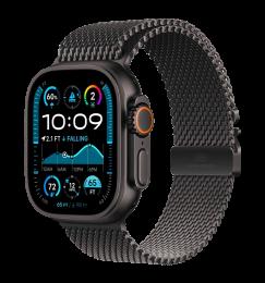 Apple Watch Ultra 2 49mm GPS + LTE Black Titanium Case with Black Titanium Milanese Loop Small (2024) (MX4W3)