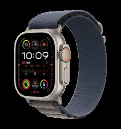 Apple Watch Ultra 2 49mm Natural Titanium Case with Blue Alpine Loop - Large (MREQ3)