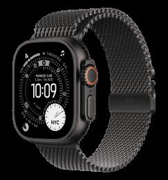 Apple Watch Ultra 3 GPS + Cellular 49mm Black Titanium Case with Black Titanium Milanese Loop - Large (MF1T4)