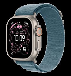 Apple Watch Ultra 3 GPS + Cellular 49mm Natural Titanium Case with Light Blue Alpine Loop - Medium (MEWM4)