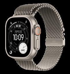 Apple Watch Ultra 3 GPS + Cellular 49mm Natural Titanium Case with Natural Titanium Milanese Loop - Small (MEWW4)