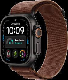 Apple Watch Ultra 4 Black Titanium Case with Burgundy Alpine Loop L (MJC24)