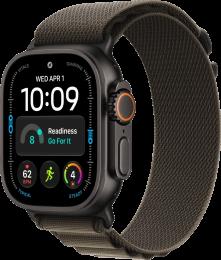 Apple Watch Ultra 4 Black Titanium Case with Dark Olive Alpine Loop M (MJCT4+MKDX4)