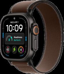 Apple Watch Ultra 4 Black Titanium Case with Dark Umber Trail Loop M/L (MJCT4+MKAE4)