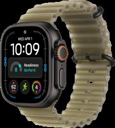 Apple Watch Ultra 4 Black Titanium Case with Translucent Kelp Ocean Band (MJCT4+MKAV4)