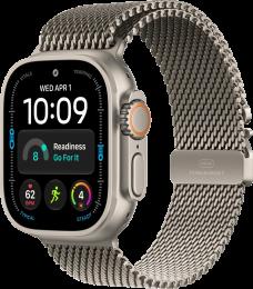 Apple Watch Ultra 4 Natural Titanium Case with Natural Titanium Milanese Loop L (MJAA4)