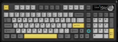 Бездротова механічна клавіатура Ajazz AK980 V2 Gift Switch V2 Black Grey Yellow (AK980-V2-G-BGY)