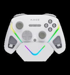 Бездротовий геймпад із зарядною станцією Ajazz GP100S 2.4G/BT/USB RGB White (GP100S-W)