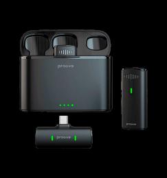 Бездротовий петличний мікрофон Proove Record Type-C + Lightning (black)