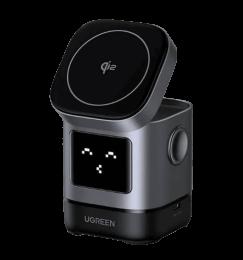 Бездротовий зарядний пристрій UGREEN W709 2-in-1 Robot Wireless Charger for iPhone&amp;AirPods Grey (45775)