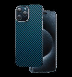 Чохол Keephone Kevilar 100% Aramid Fiber MagSafe Case for 15 Pro Blue (KPKVLM15PBL)