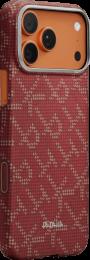 Чохол Pitaka Ultra-Slim Case Monogram Red/Gold for iPhone 17 Pro (KI1702PTK)