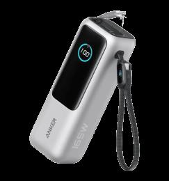 Додаткова батарея Anker - 25000 mAh 165W PD Built-In Double USB-C Cables (Silver) (A1695H41)