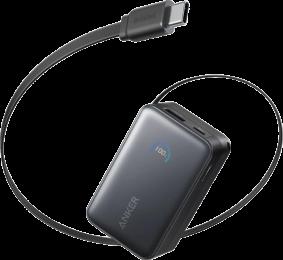Додаткова батарея Anker Nano - 10000 mAh 45W Built-In USB-C Cable (Black)