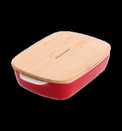 Форма для випічки з кришкою KitchenAid керамогранітна, 7,5х19,5х32,8 см, 1,9 л колір червоний (CC006