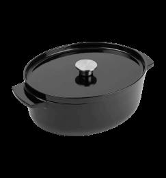 Гусятниця чавунна з кришкою KitchenAid, 30 см, 5,6 л, чорна (CC006064-001)