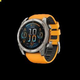 Спортивний годинник Garmin Fenix 8 51mm AMOLED Sapphire Titanium w. Spark Orange/Graphite Silicone Band (010-02905-10/11)