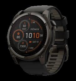 Спортивний годинник Garmin Fenix 8 51mm Solar Sapphire Carbon Gray DLC Titanium w. Black/Pebble Gray S. Band (010-02907-10/11
