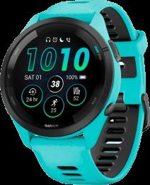 Garmin Forerunner 265 Black Bezel w. Aqua Case and Aqua/Black Silicone Band (010-02810-02/12/52)