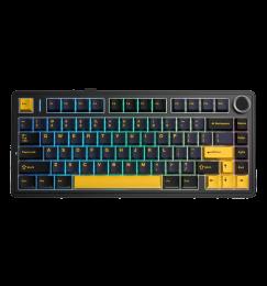 Ігрова клавіатура бездротова AULA F75 Gasket Greywood V3 switch Hot-Swap, PBT, 2.4G wireless, BT, black