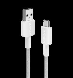 Кабель ANKER 322 USB-A to USB-C - 1.8m Nylon (Білий) (6908156)