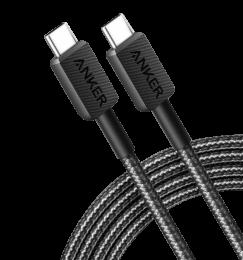 Кабель ANKER 322 USB-C to USB-C - 0.9m Nylon (Чорний)