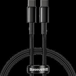 Кабель Baseus Tungsten Gold Type-C to Type-C 100W (2m) (black) (CATWJ-A01) Service