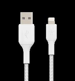 Кабель Belkin USB-A - Lightning, BRAIDED, 2m, white (CAA002bt2MWH)