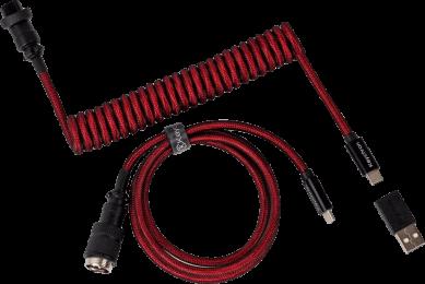 Кабель Type-A/Type-C Keychron Premium Coiled Aviator Cable-Straight Red