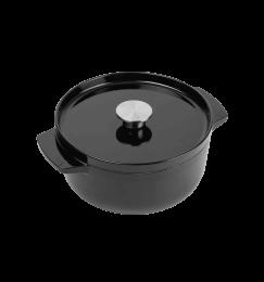 Каструля чавунна з кришкою KitchenAid, 22 см, 3,3 л, чорна (CC006058-001)