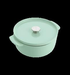 Каструля чавунна з кришкою KitchenAid, 22 см, 3,3 л, кол, фісташковий (CC007433-001)